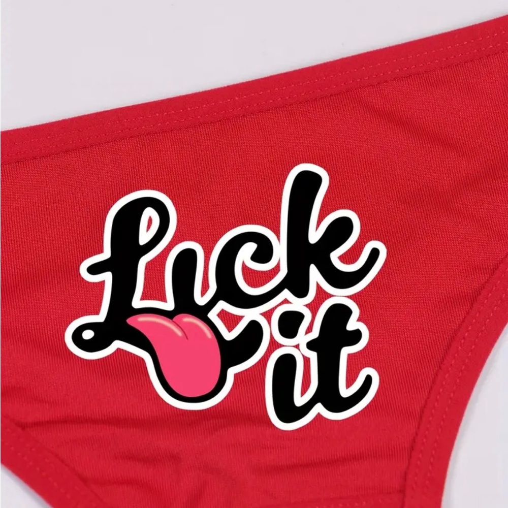 Red Graphic Bikini Bottom